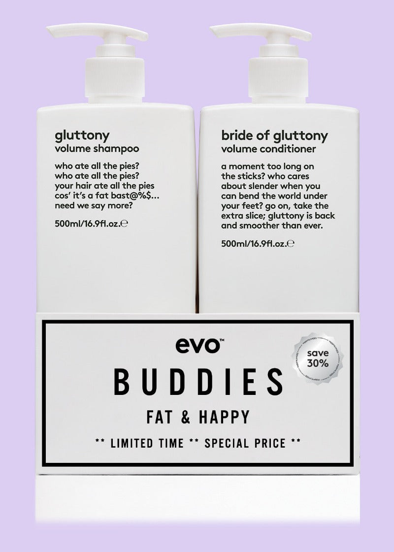 Evo Gluttony   Bride Of Gluttony Buddies Shampoo   Conditioner 2x   500ml   Hos Frisøren   Baronen