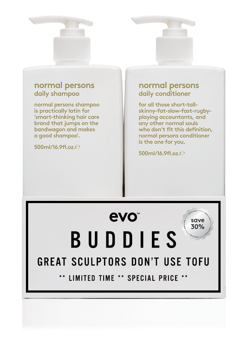 Evo Normal Persons Buddies Shampoo Conditioner 2x 500ml Hos Frisøren Baronen