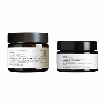 Evolve Intense Hydrating Mask 60 Ml Daily Renew Facial Cream 30 Ml Hos Frisøren Baronen