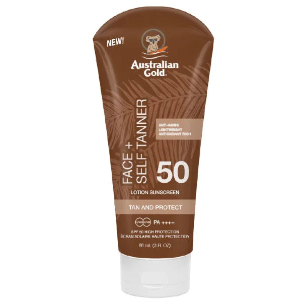 Australian Gold Spf 50 Face Med Selvbruner Solcreme Hos Frisøren Baronen