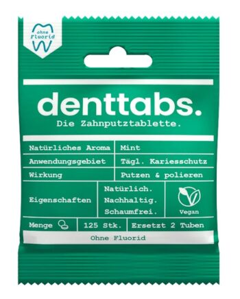 Denttabs   Tandpasta Tabletter Uden Fluorid