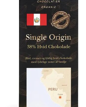 Elmelund Chocolatier   økologiske Chokolade Knapper   38  Hvid Chokolade   200g
