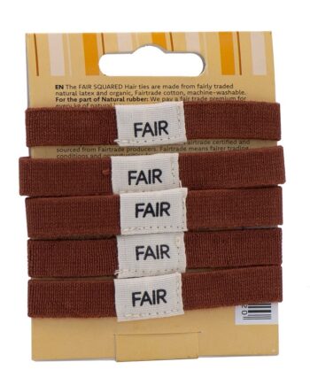 Fair Squared   Hårelastikker 5 Pak   Brun
