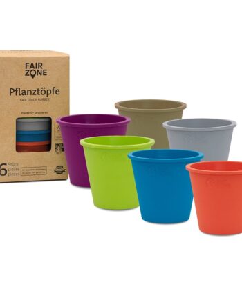 Fair Zone   6 Pak Genanvendelig Urtepotter   Naturgummi