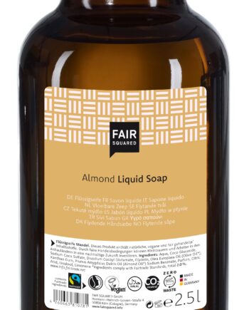 Fair Squared   Storkøb 2 5 Liter Flydende økologisk Håndsæbe Med Almond