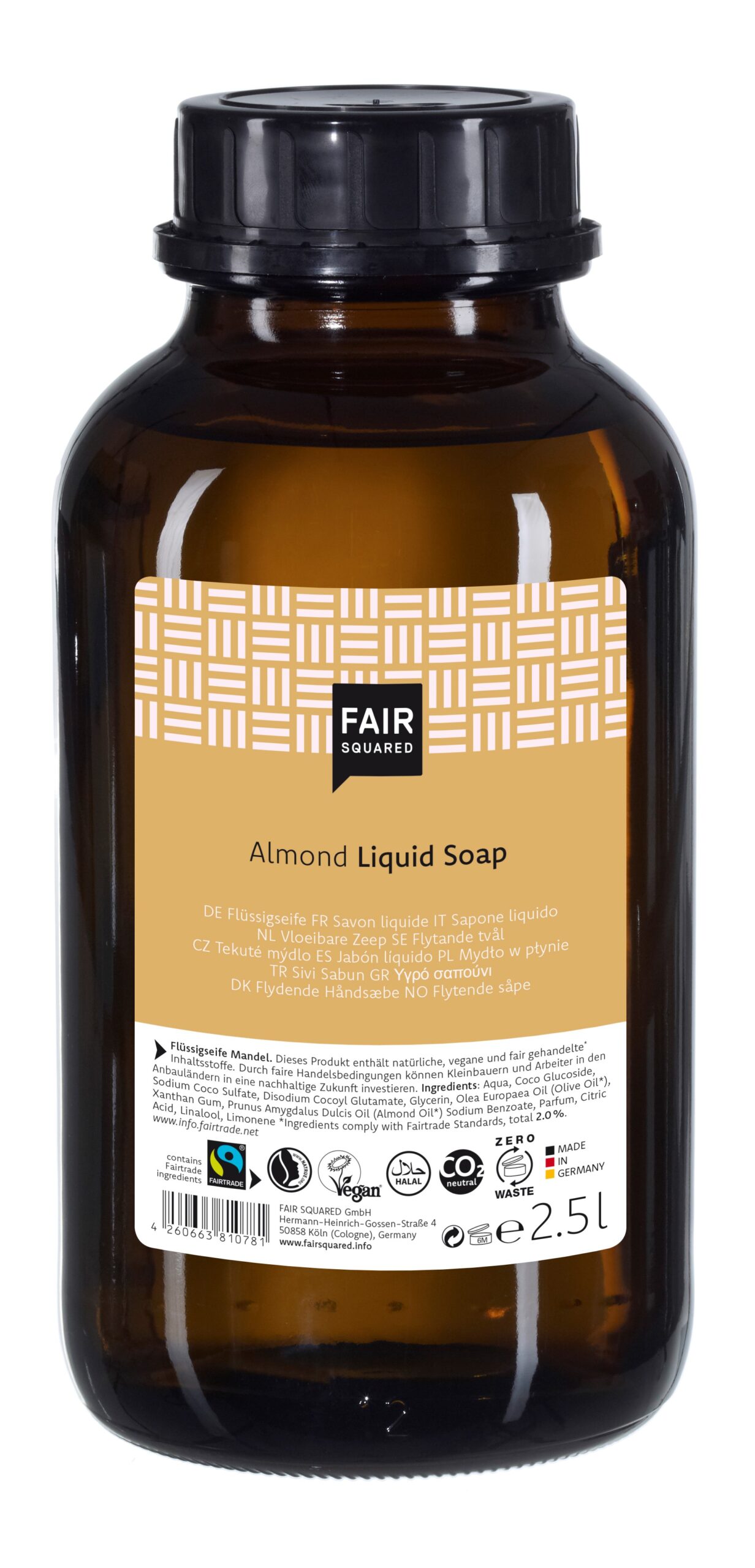 Fair Squared Storkøb 2 5 Liter Flydende økologisk Håndsæbe Med Almond