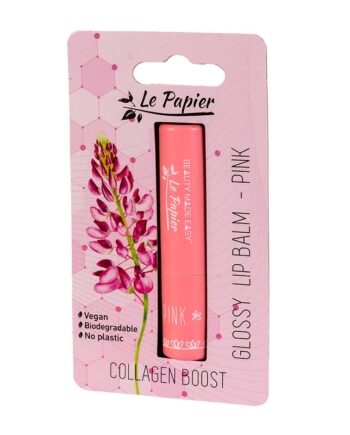 Le Papier   Collagen Boost   Glossy Lip Balm   Pink