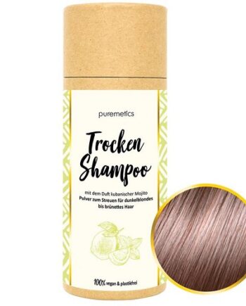Puremetics   Tørshampoo Til Brunt   Mørkeblondt Hår Med Duft Af Mojito