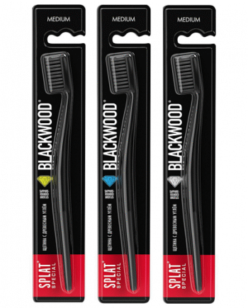 Splat    Blackwood Whitening Tandbørste   Medium