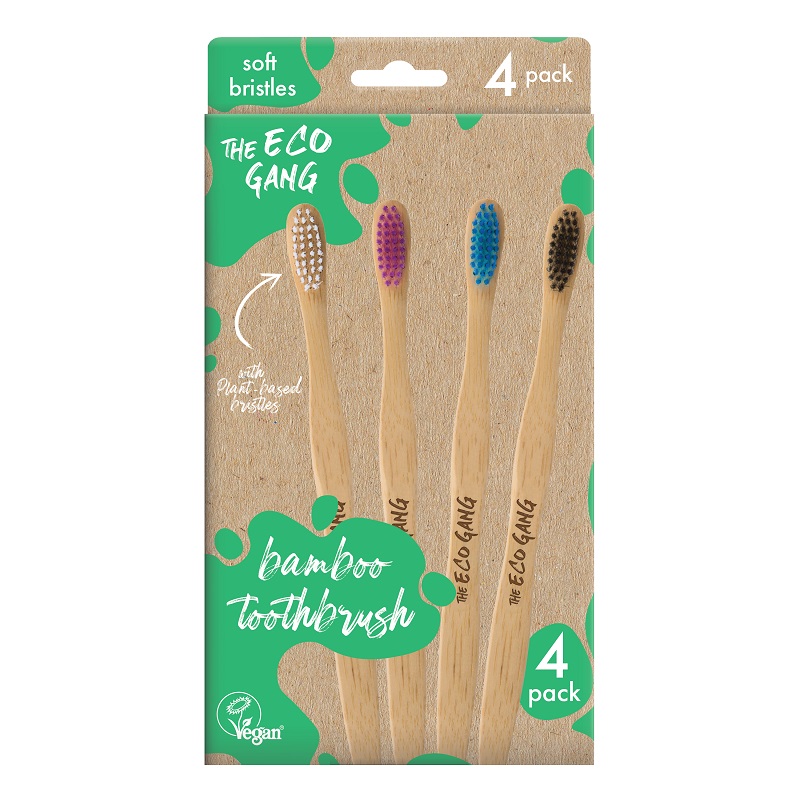 The Eco Gang Bambus Tandbørster 4 Pak Soft