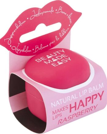 Beauty Made Easy    Makes Lips Happy   Raspberry