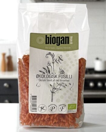 Biogan   økologisk Fusilli   Skruer Af Rød Linsemel
