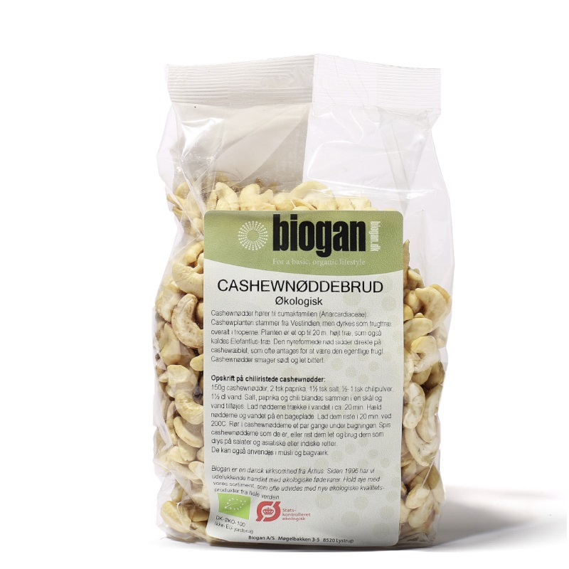 Biogan økologsiske Cashewnødder I Brud 500g