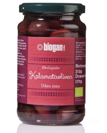 Biogan   økologiske Kalamata Oliven   Uden Sten