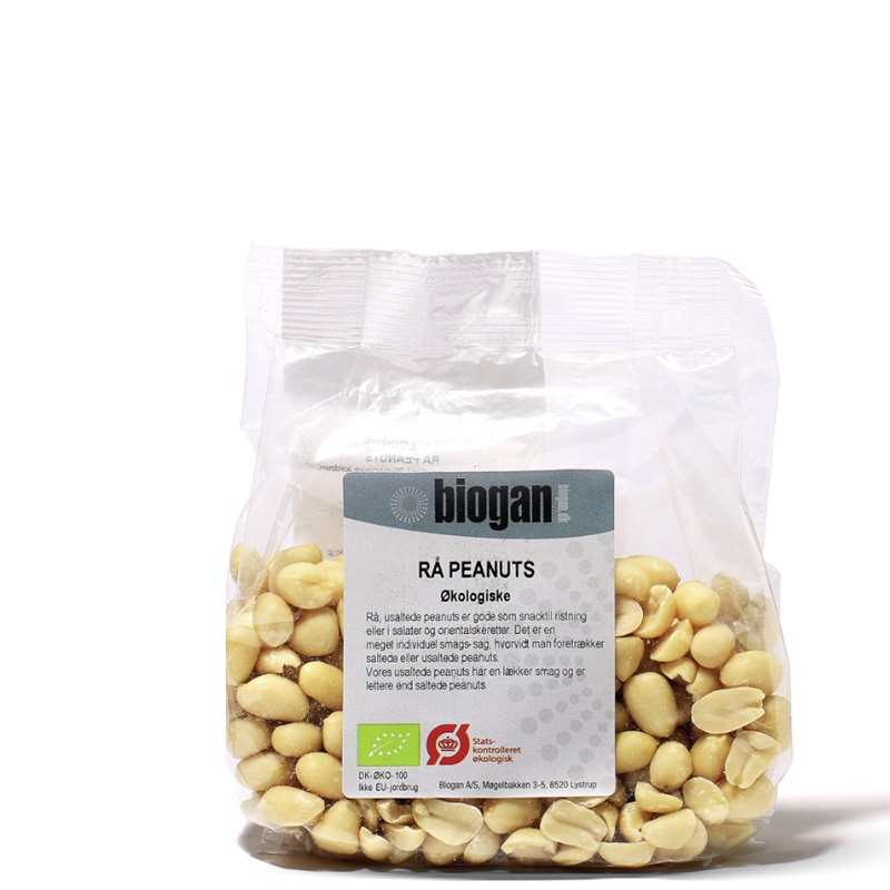 Biogan økologiske Rå Og Usaltede Peanuts
