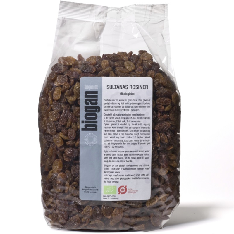 Biogan økologiske Sultanas Rosiner 1kg
