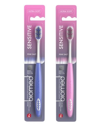 Biomed   Tandbørste Med Pink Himalayasalt Krystaller   Ultra Soft