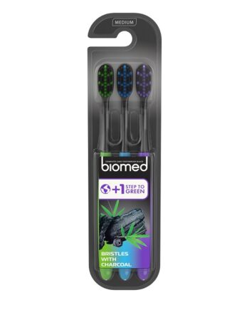 Biomed   3 Pak Tandbørster Med Charcoal   Medium