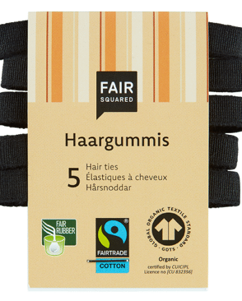 Fair Squared   Hårelastikker 5 Pak   Sort