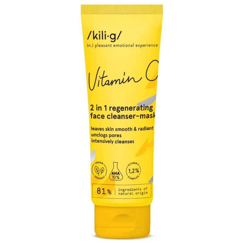 Kili X2219 G Vitamin C Regenerating 2 In 1 Regenerating Face Cleanser Mask Glowing
