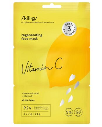 Kili X2219 G    Vitamin C   Regenerating Face Mask   3 Pak