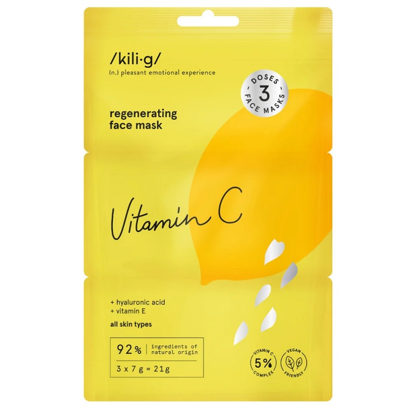 Kili X2219 G Vitamin C Regenerating Face Mask 3 Pak