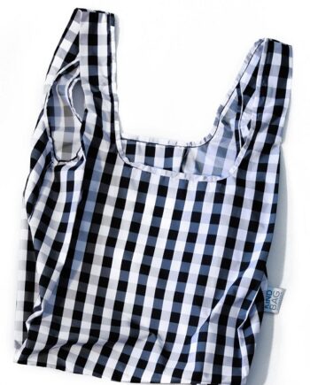 Kind Bag   Gingham Black   White Indkøbspose I Medium