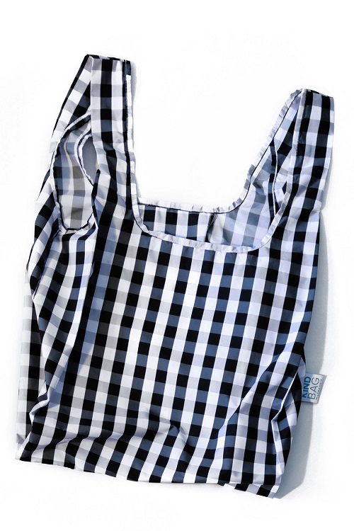 Kind Bag Gingham Black White Indkøbspose I Medium