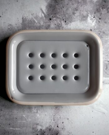 Klar   Emalje Luksus Sæbeskål   Grey   Off White