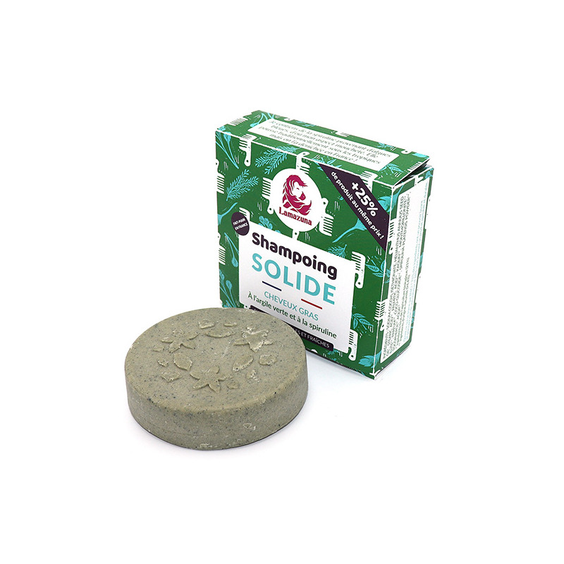 Lamazuna Shampoobar Til Fedtet Hår Med Spirulina Green Clay