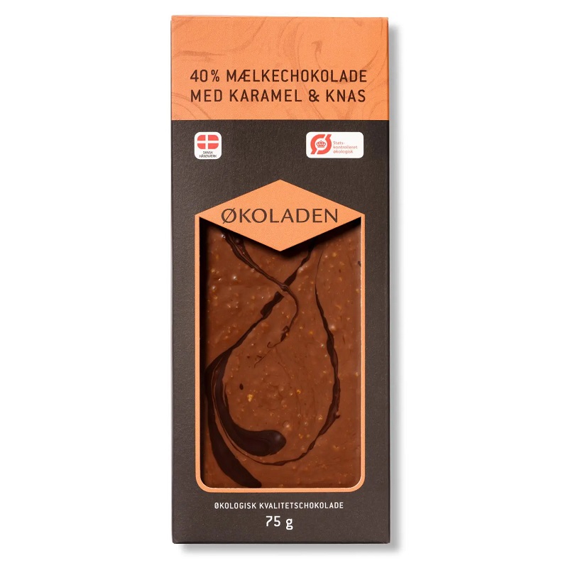 økoladen økologisk Mælkechokolade Karamel Knas