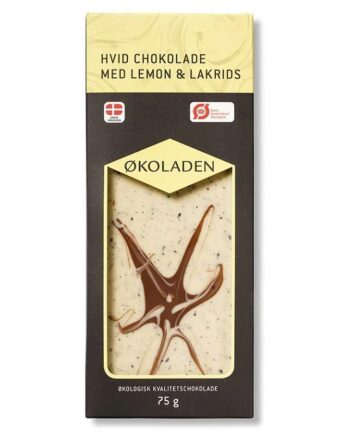 økoladen   økologisk Hvid Chokolade   Lemon   Lakrids