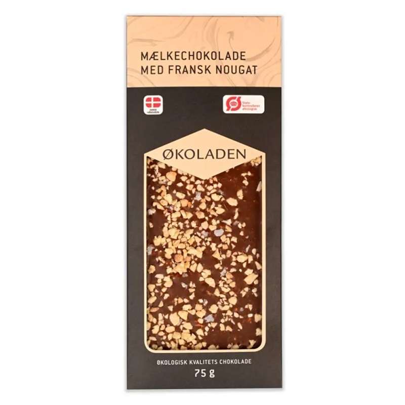 økoladen økologisk Mælkechokolade Fransk Nougat
