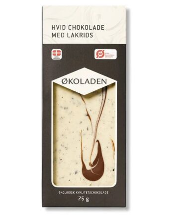 økoladen   økologisk Hvid Chokolade   Lakrids
