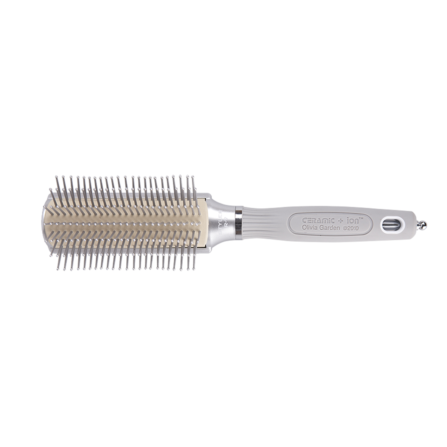 Olivia Garden Silver Rectangular Expert Care Hairbrush Styling