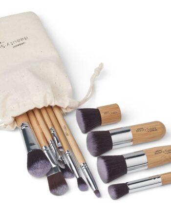 Organic Beauty Supply   Makeup Børste Og Penselsæt Med Bambus Skaft
