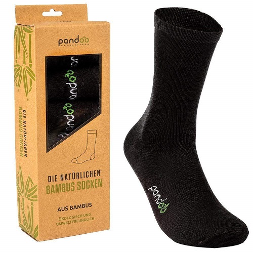 Pandoo Sorte Bambus Herrestrømper I Str 39 42