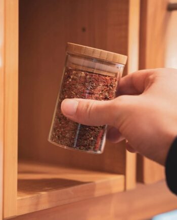 Pandoo   Opbevarings Glas Med Bambuslåg 160 Ml