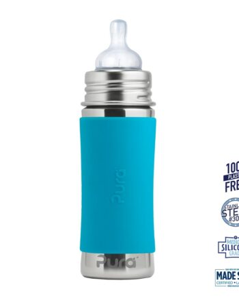 Pura    Kiki Baby Sutteflaske 3  Mdr  Aqua 325ml   Medium Flow