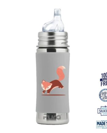 Pura    Sipper Spouts Baby Sutteflaske 6  Mdr  Grey Fox 325ml   Fast Flow