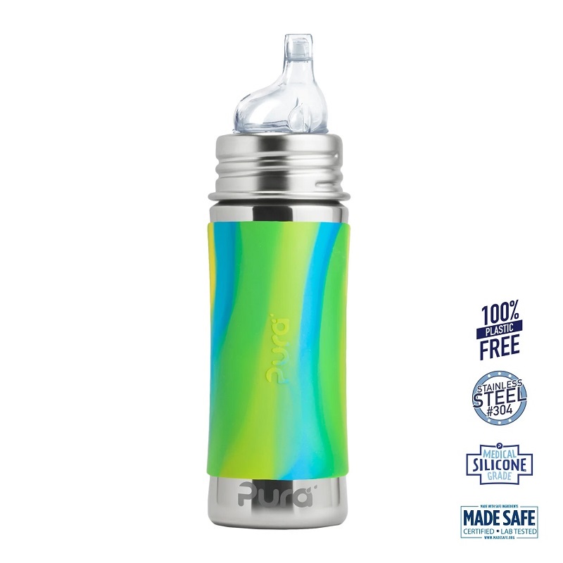 Pura Sipper Spouts Baby Sutteflaske 6 Mdr Mint Moss Aqua 325ml Fast Flow