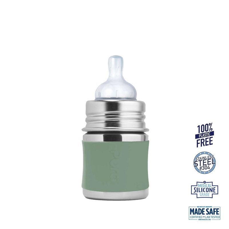 Pura Kiki Baby Sutteflaske 0 Mdr Moss 150ml Slow Flow