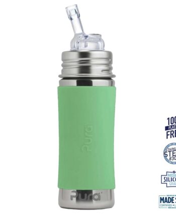 Pura    Kiki Straw Baby Sutteflaske 6  Mdr  Moss 325ml   Fast Flow