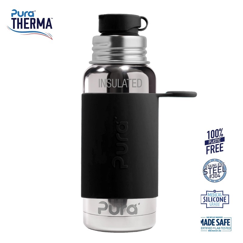 Pura Therma Sportsflaske Big Mouth Black 475ml