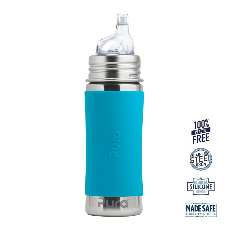 Pura Sipper Spouts Baby Sutteflaske 6 Mdr Aqua 325ml Fast Flow