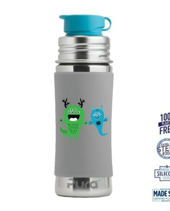 Pura    Big Mouth Sportsflaske Grey Cartoon 325ml
