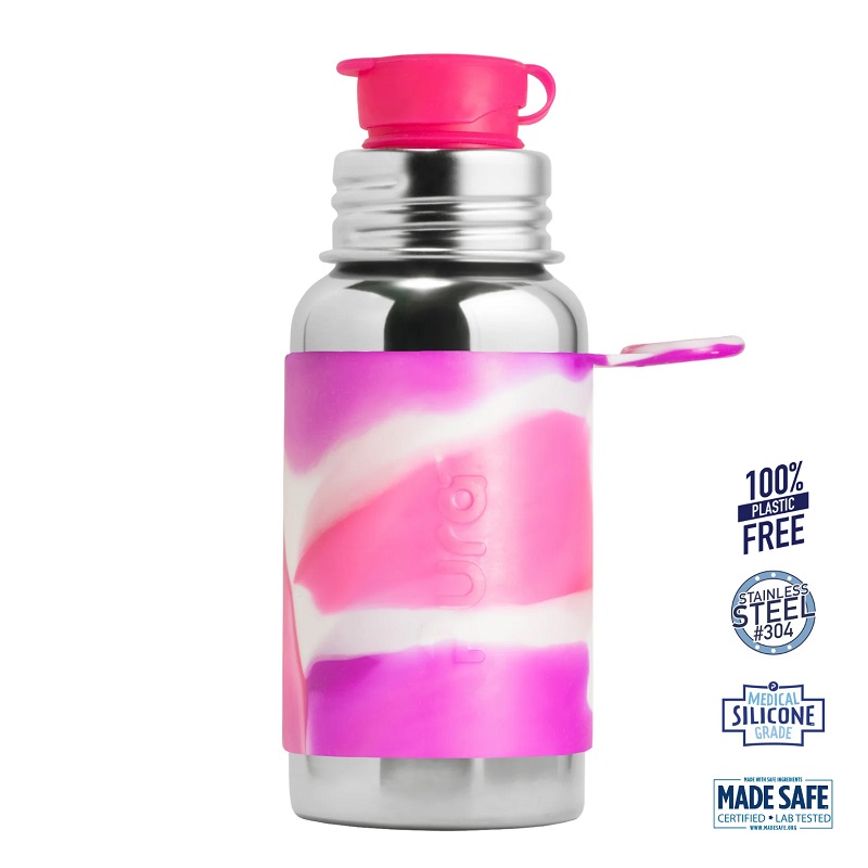 Pura Big Mouth Sportsflaske Pink Swirl 550ml