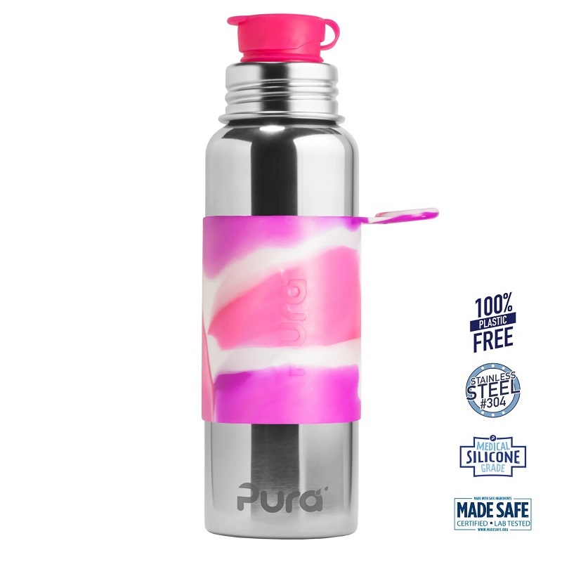 Pura Big Mouth Sportsflaske Pink Swirl 850ml