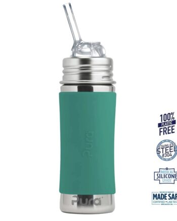 Pura    Kiki Straw Baby Sutteflaske 6  Mdr  Mint 325ml   Fast Flow