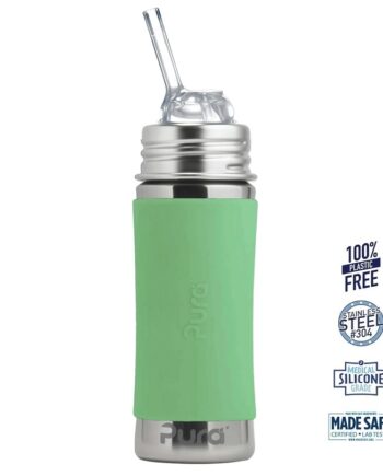 Pura    Kiki Straw Baby Sutteflaske 6  Mdr  Moss 325ml   Fast Flow